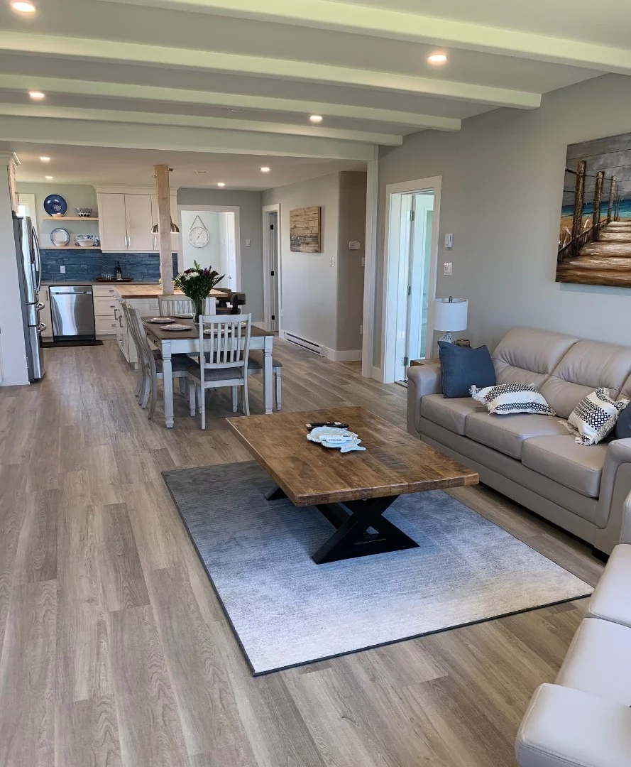 Though it's built using recycled plastic bottles, Beach House's interior looks much like any other home of its size and style