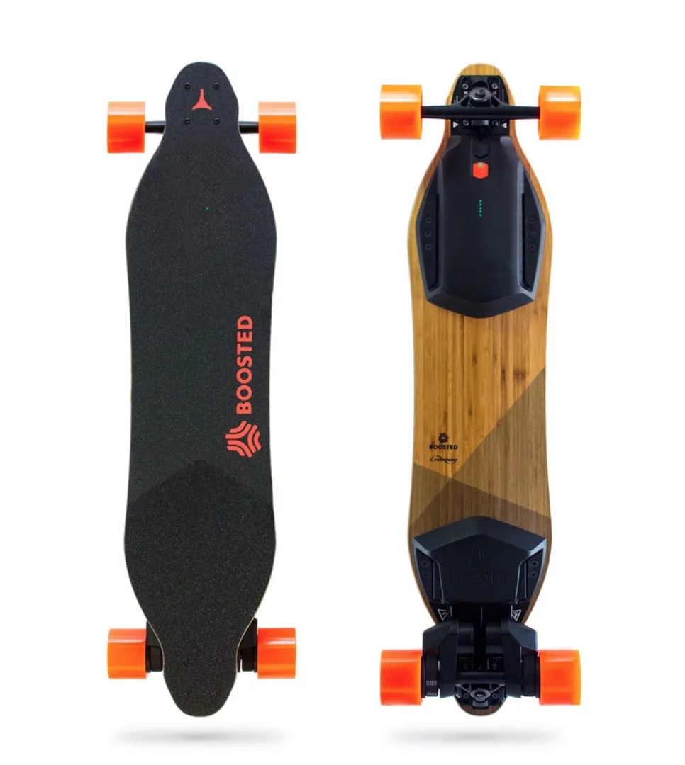The updated Boosted Boards ship with a standard 99 Wh battery and 7 mi (11.2 km) range, but this can be swapped out for a 199 Wh battery for 12 to 14-mile range (19 to 22 km)