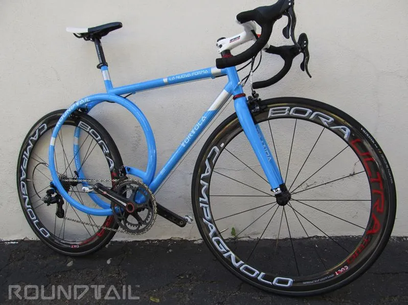 The Tortola RoundTail bicycle replaces the frame's traditional rear triangle with two shock-absorbing joined rings