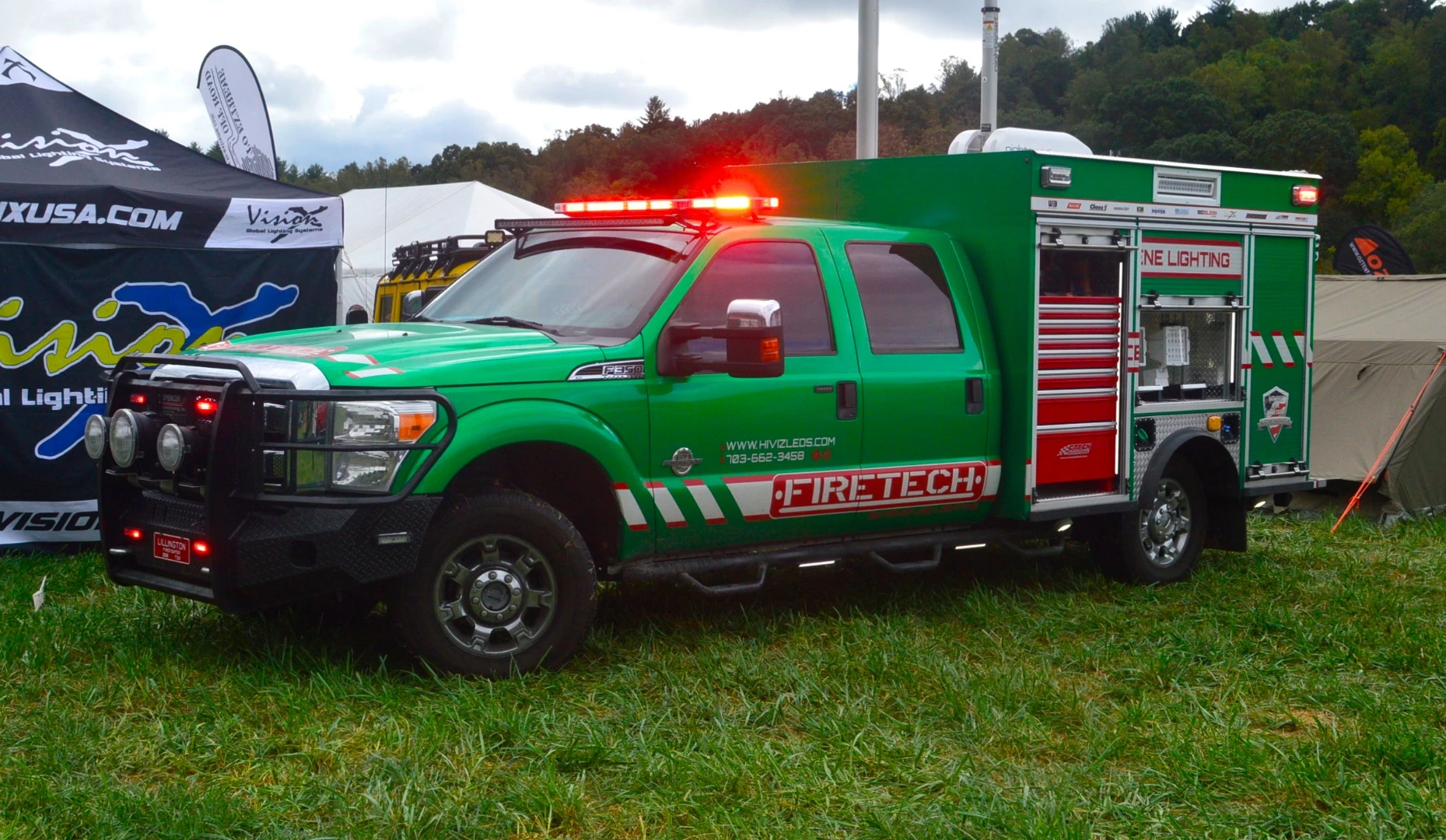 A flashing ambulance makes for a great way of advertising your lighting line