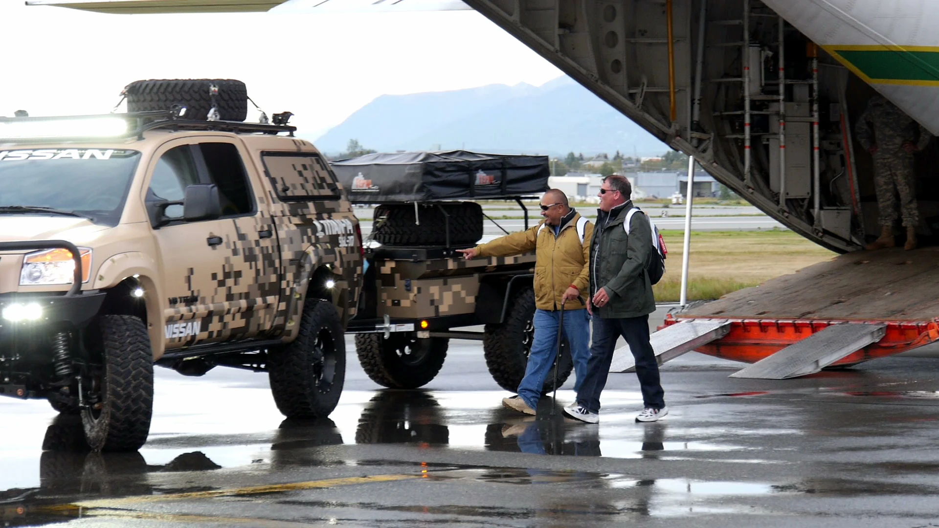 Guzman and McMahon check out their ride