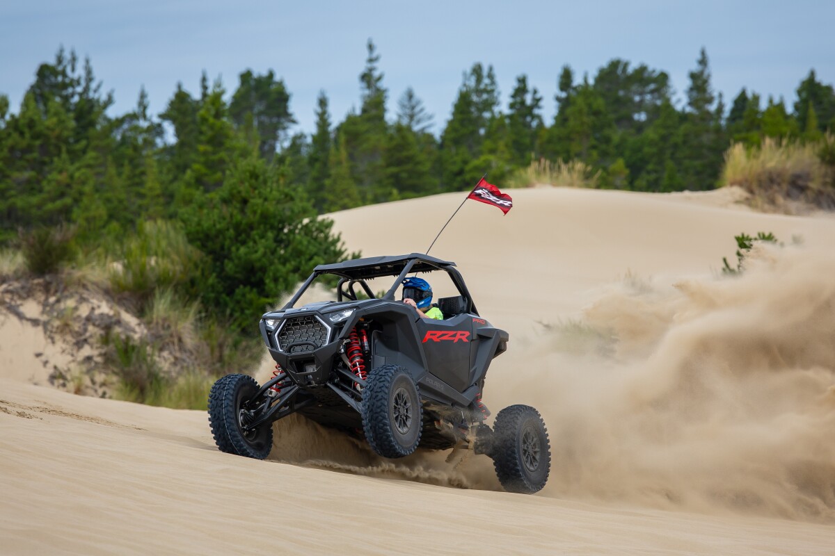 New 2025 Polaris RZR Pro side-by-side series blast the dunes of Oregon