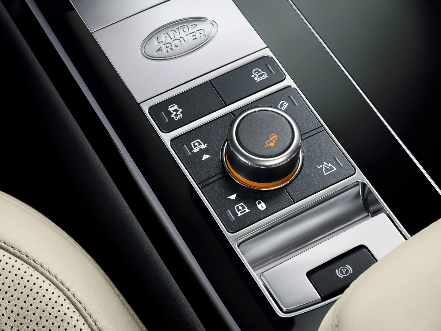 Interior detail of the Range Rover P400e plug-in hybrid