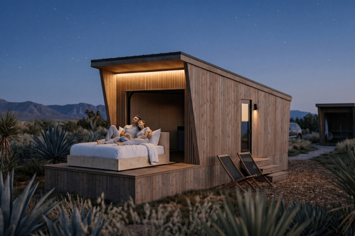 Tiny house slides its bed outside so you can sleep under the stars