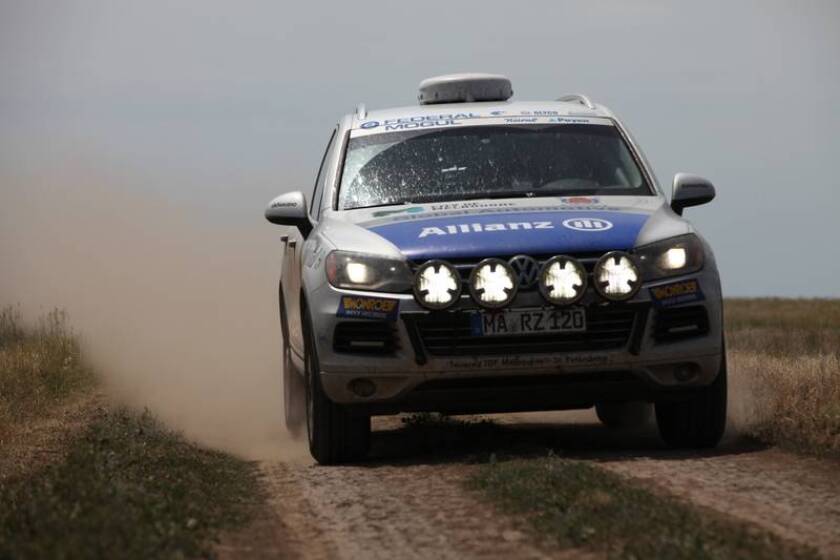 The Volkswagen Touareg TDI in which the Challenge4 team will make their world record attempt