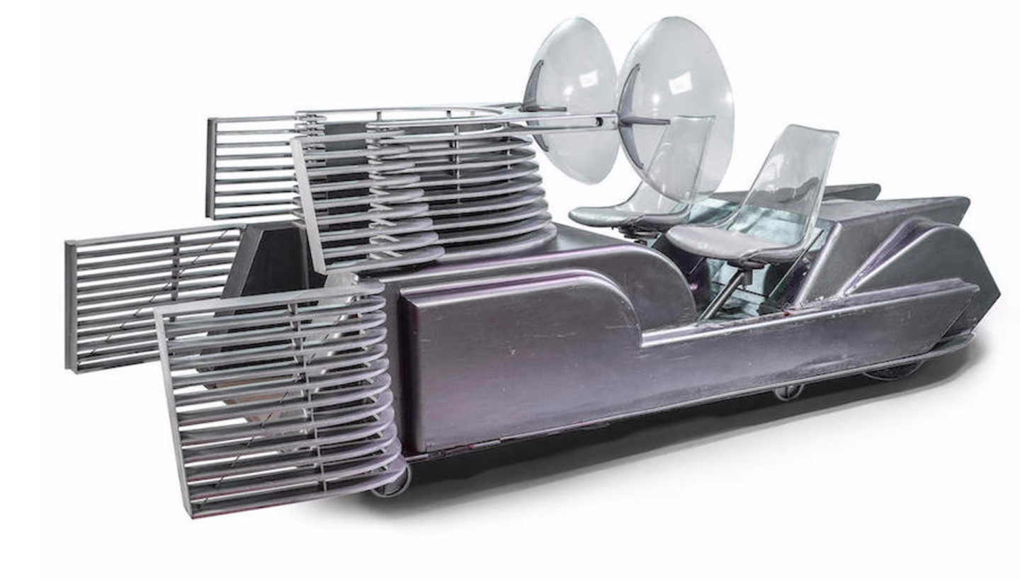 A futuristic car built for Robby to drive
