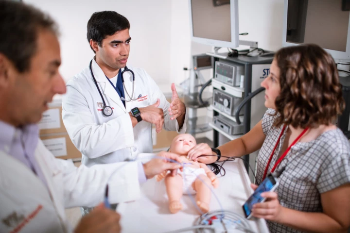 Members of the Children's National team run through the procedure used to implant the pacemaker