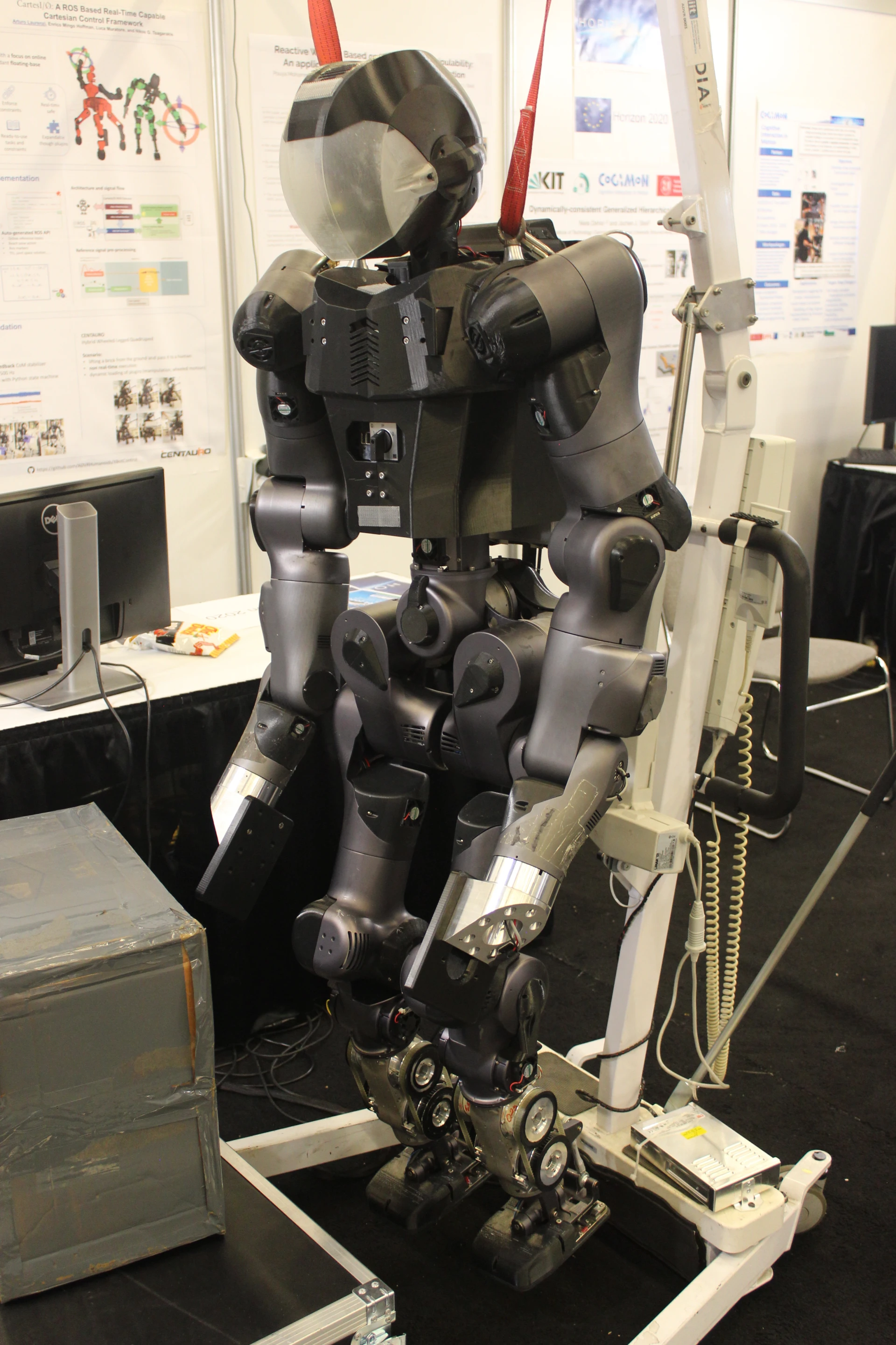 The bipedal CogIMon robot, developed over four years in a partnership between eight European/UK research institutes – no, we didn't get to see it walk