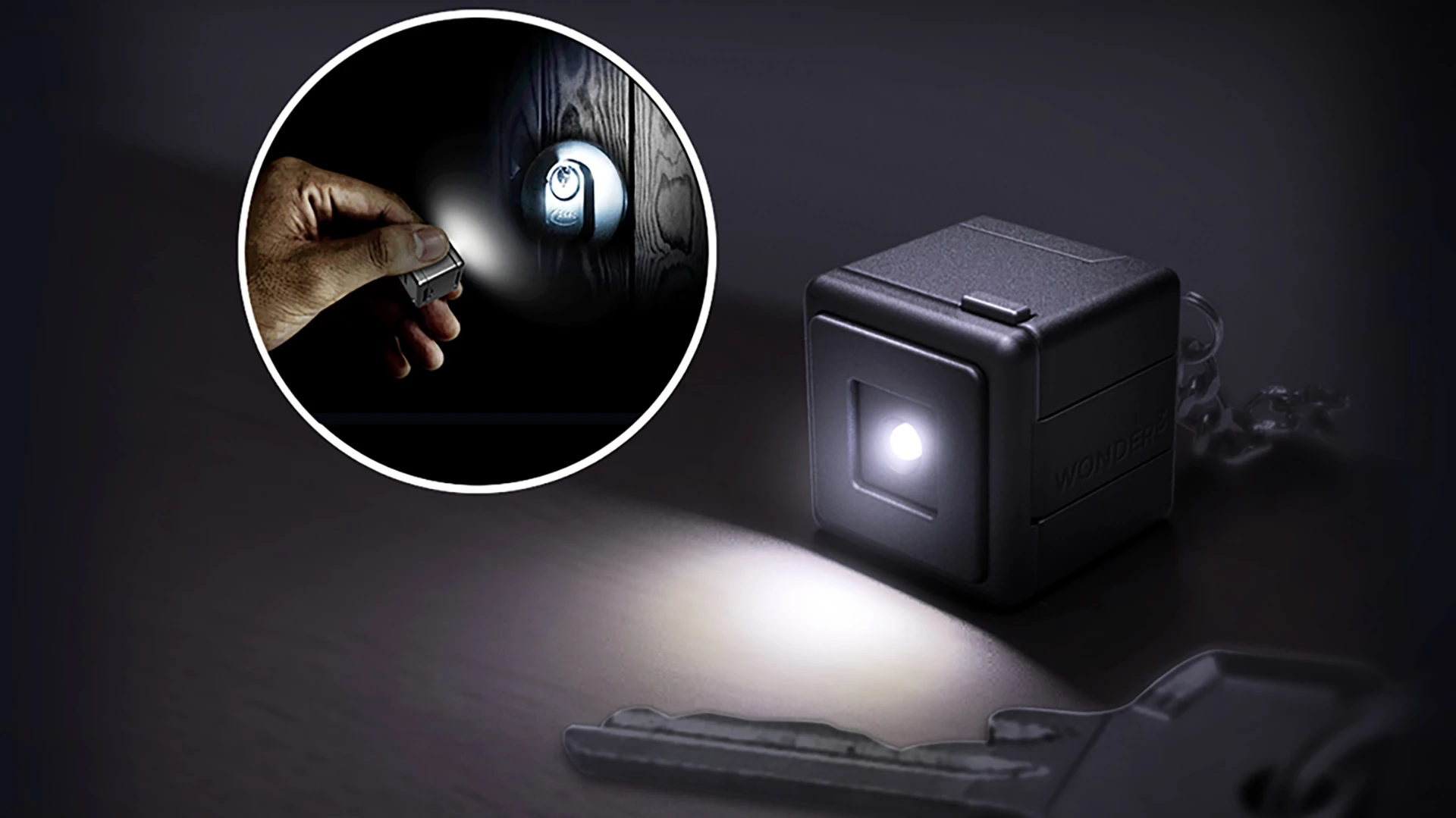 The little device packs a flashlight (3 mm or 0.1 inch wide LED with a 3V button cell)