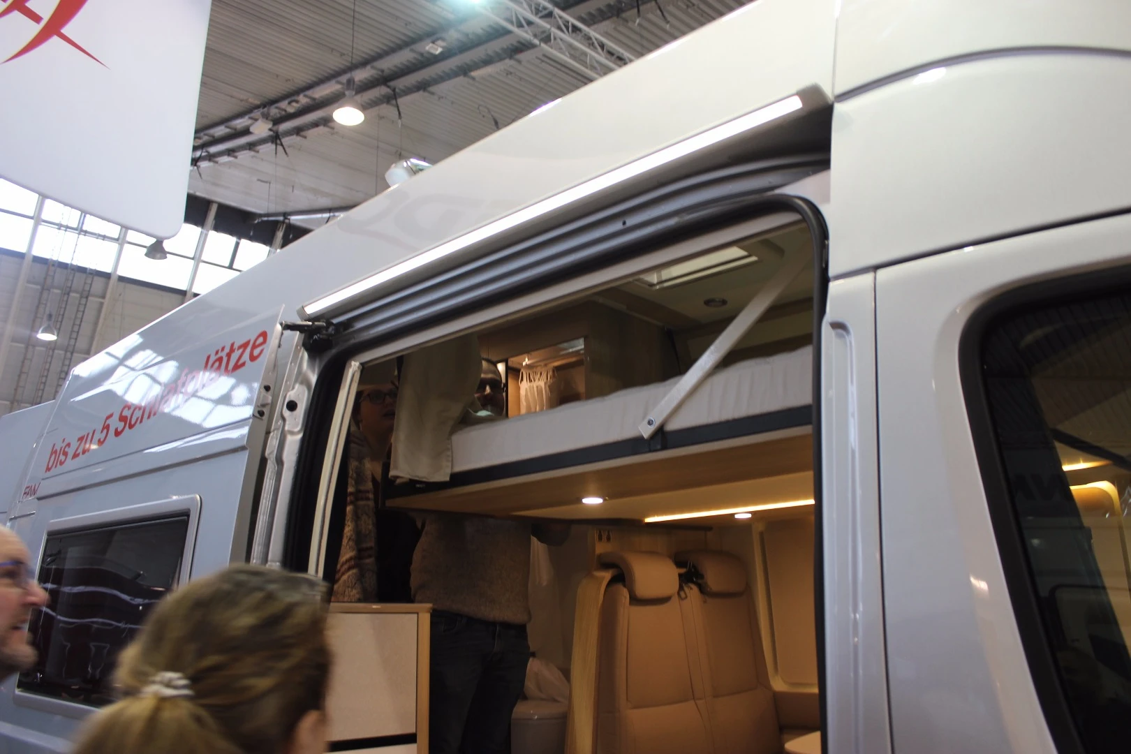 Drop-down bed in the Dreamer Family Van Select
