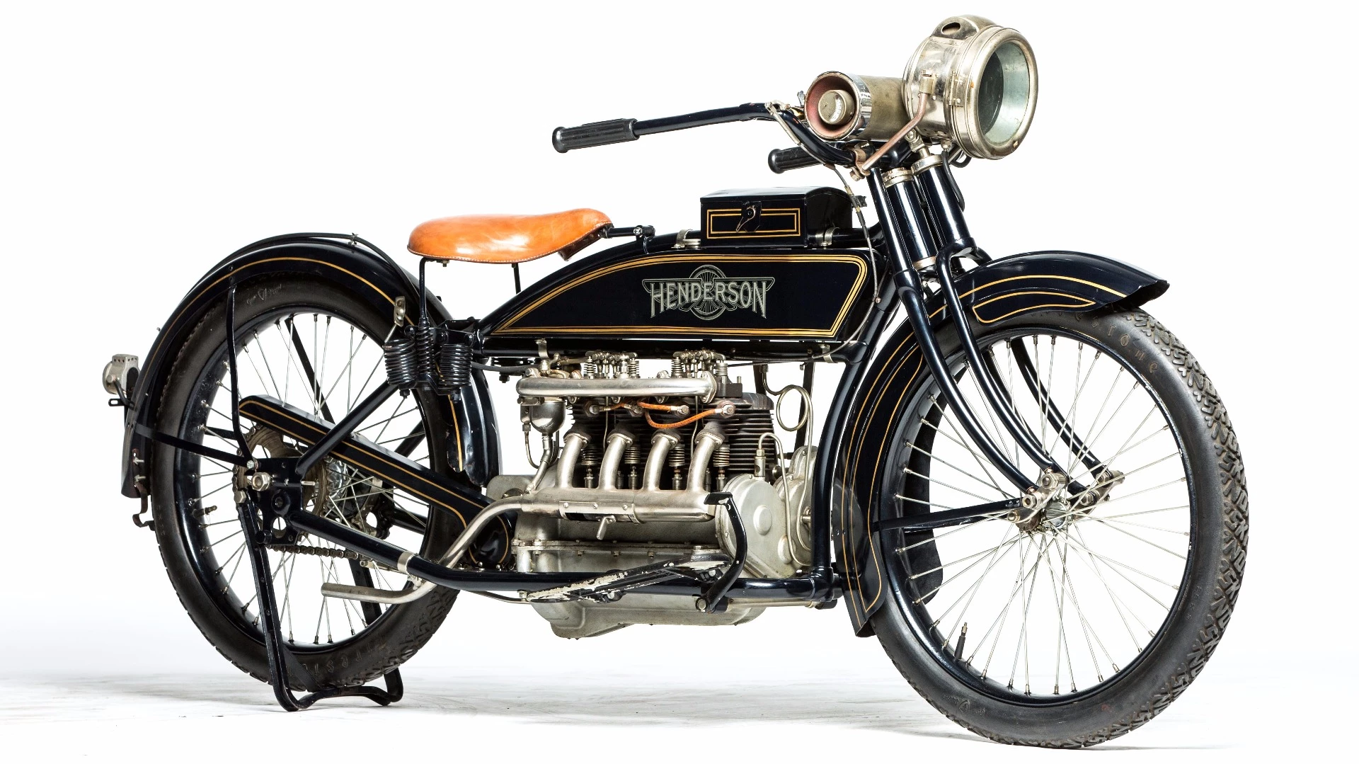 The most important celebrity owner for motorcycle enthusiasts is of course, Steve McQueen and this 1917 Henderson 4 was formerly owned by mcQueen and purchased at the Steve McQueen estate auction in Las Vegas in 1984. It sold for $209,000 at the EJ Cole Collection auction in 2015