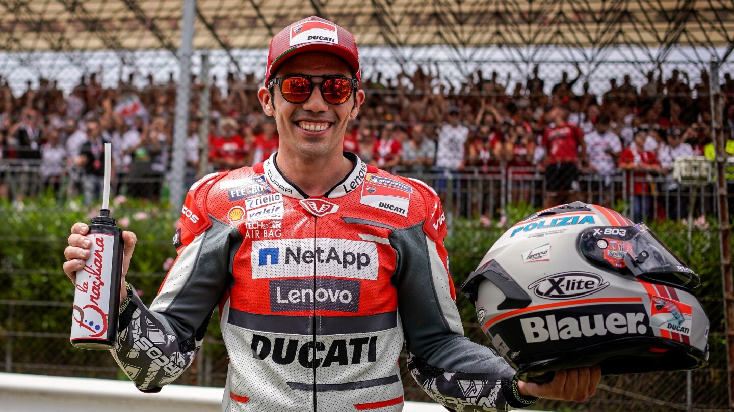 There have been many home town heroes in motorcycle racing because knowing how to get around a particular stretch of tarmac, with varying surfaces, elevations, bumps and all those other challenges in negotiating the laws of physics on the fly, as fast as possible, under every conceivable temperature and humidity condition, is a skill that can be learned. As the official factory test rider, Michele Pirro knows how to do that around the Misano circuit better than anyone else, aided by trying every possible bike set-up along the way. He's part rider, part scientist, and that's why he holds that role.