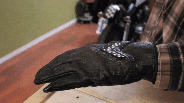 SignalWear Lane Changer gloves can also be activated with a turn of the wrist