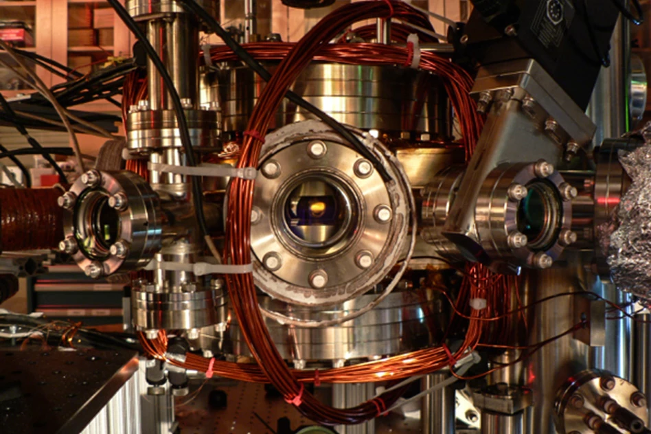 The vacuum chamber in which the experiment took place