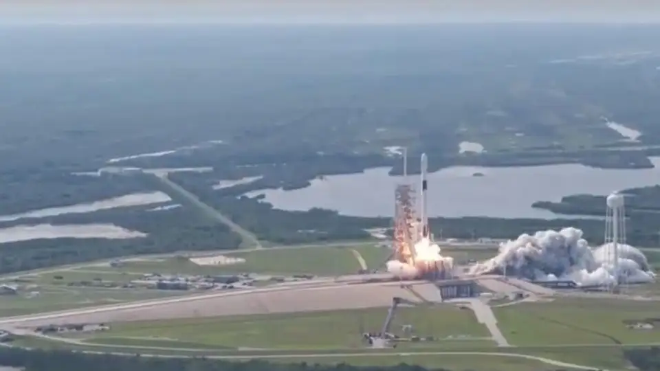 The first Falcon 9 Block 5 rocket lifting off