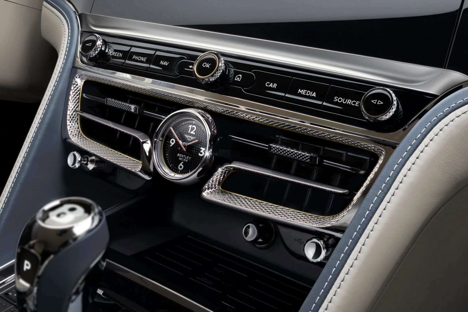 Classy analog clock and vents