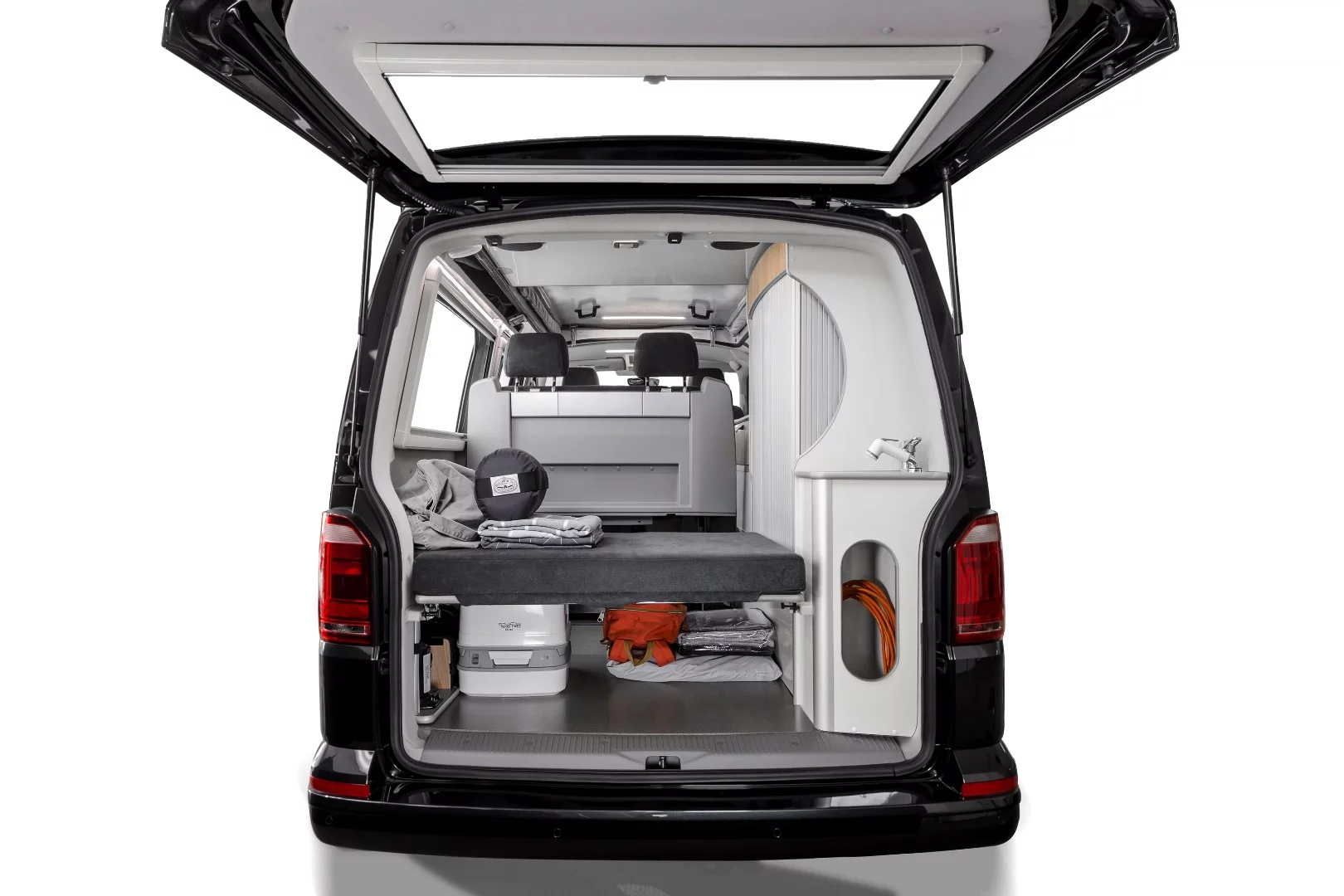 The bed platform can be removed for added cargo space