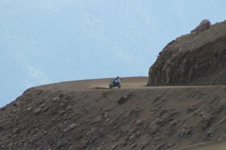 Casey letting the back end drift last year on the HP2 Enduro