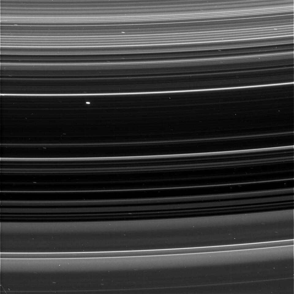 An image of Saturn's rings taken by Cassini on April 26