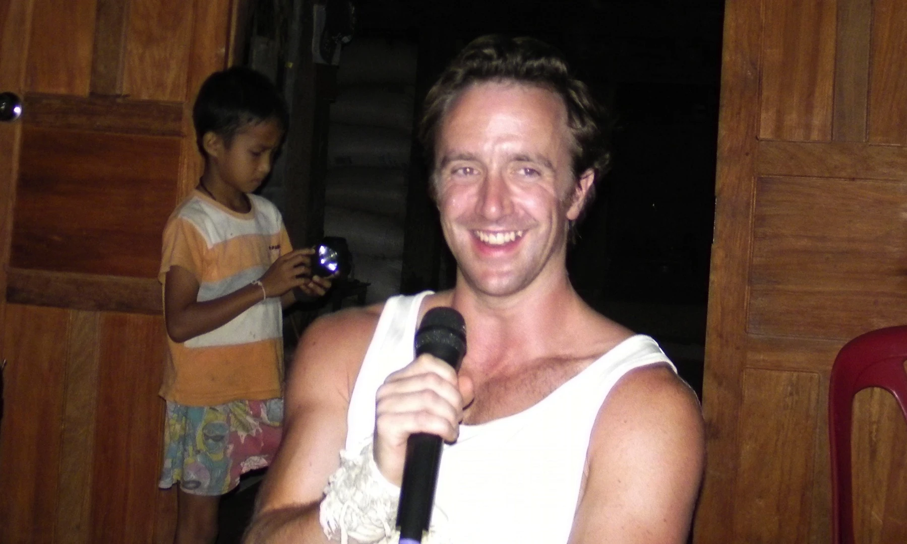 Karaoke - not kidding. No-one was shy, with Charlie setting the example.