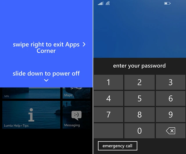 Make sure your lock screen is set with a code when using App Corner