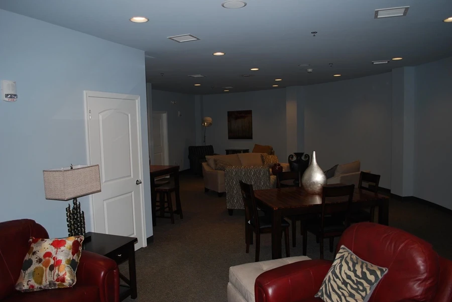 A living space in one of the shelter condos