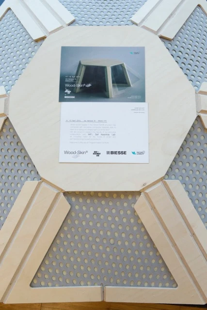 The Programmable Table was unveiled at the Fuori Salone del Mobile in Milan (Photo: Self-Assembly Lab, MIT + Wood-Skin S.r.I. + BIESSE)