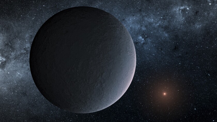 An artist's rendition of the Earth-sized Iceball planet, OGLE-2016-BLG-1195Lb