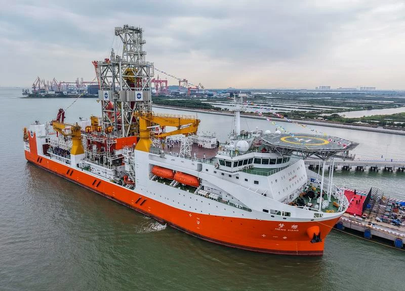 The Meng Xiang is China's first domestically built deep-sea drilling ship