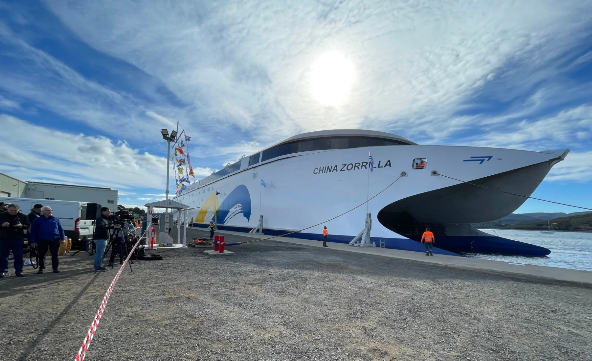Incat launches China Zorrilla, world's largest electric ship