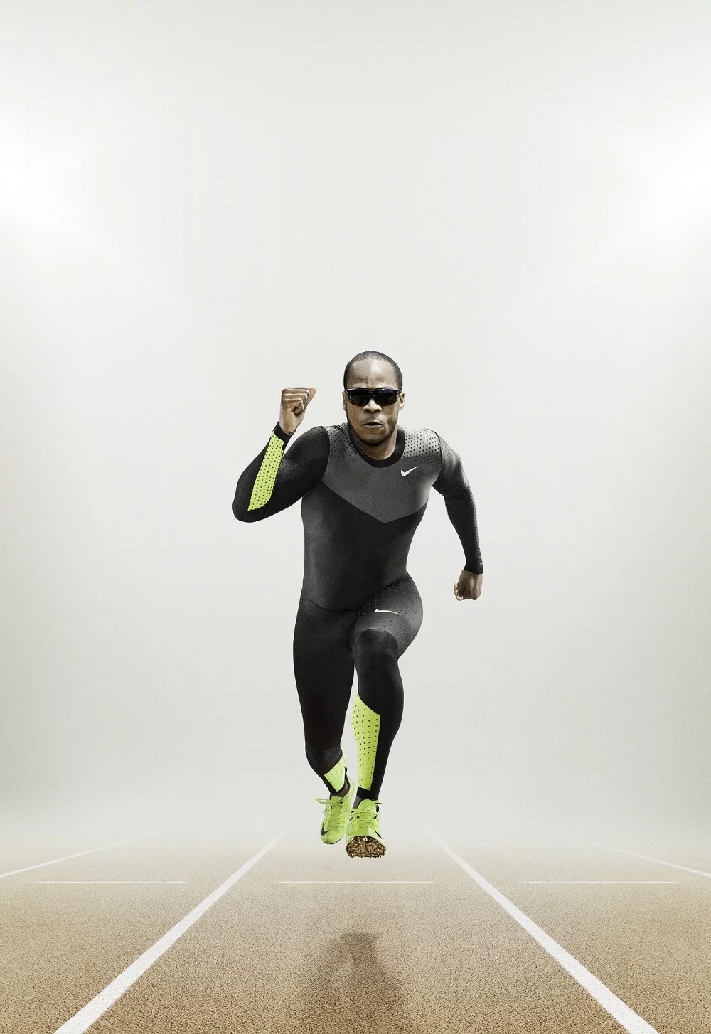 The Nike Pro TurboSpeed track uniform in action