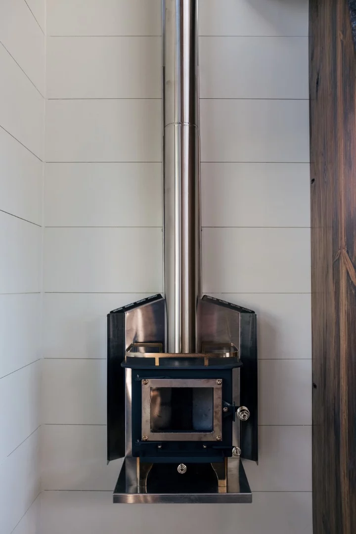 The Silhouette's wood-burning stove