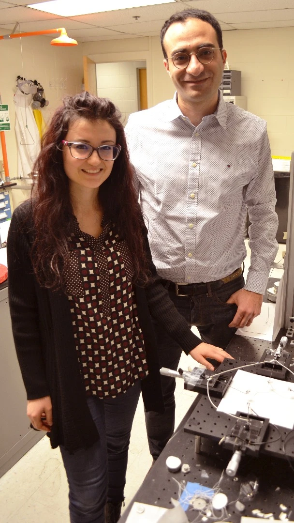 Caterina Lamuta and Sameh Tawfick, two of the researchers who developed the artificial muscle