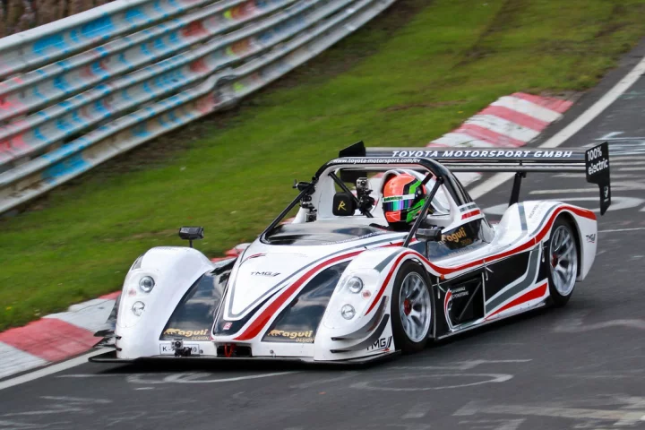 The TMG EV P001 on its record-breaking lap