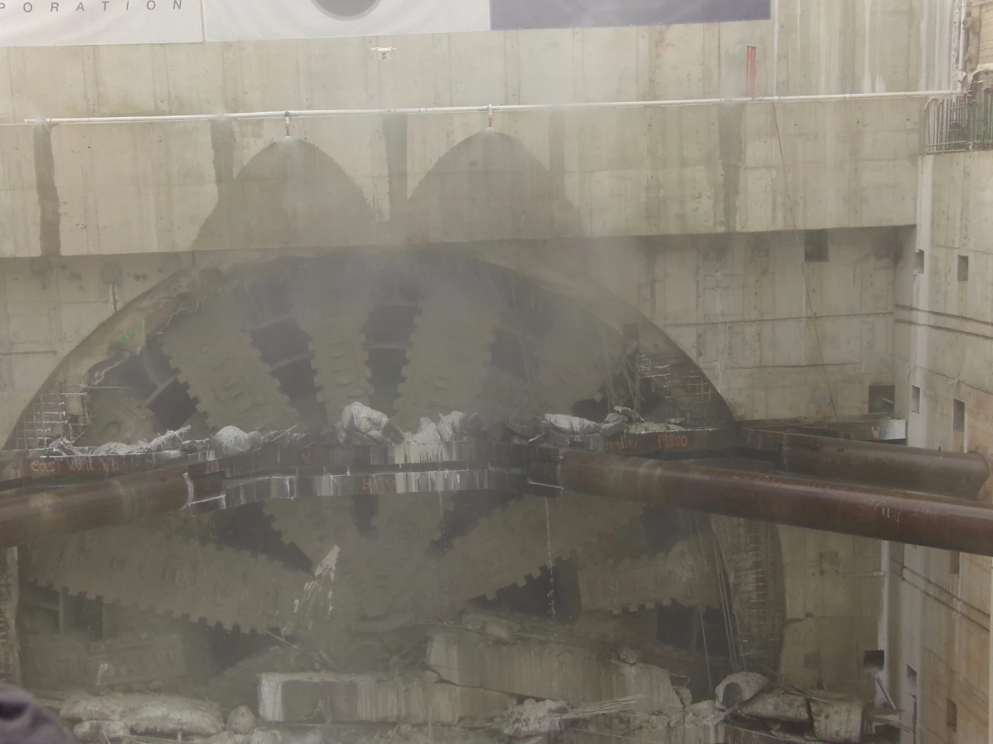 Bertha demolishes the plug