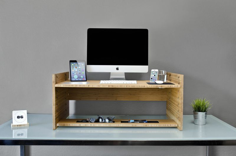 The Lift desk can be adjusted to different heights when you've been sitting down for too long