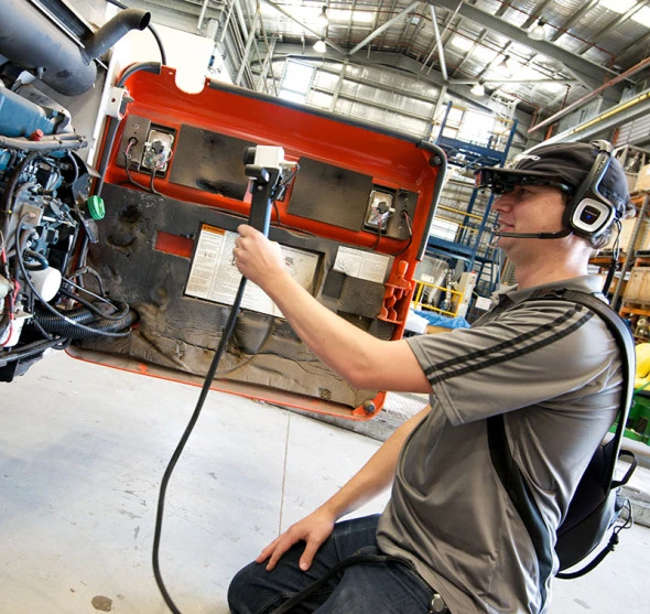 The HeatWave prototype being used by a technician