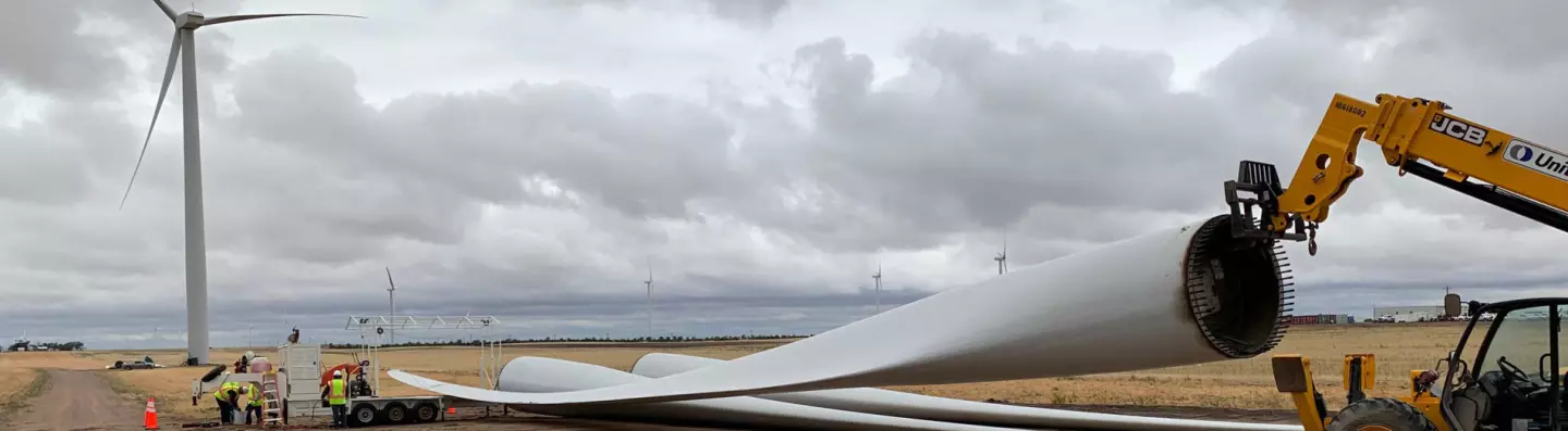Wind turbine blades are enormous and made from durable composite materials, and are incredibly hard to recycle at the end of their lifespan