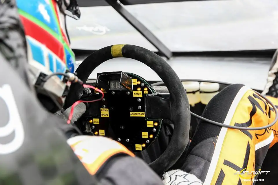 A view of the Sunswift eVe's high-tech steering wheel (Photo: Sunswift / Daniel Chen)