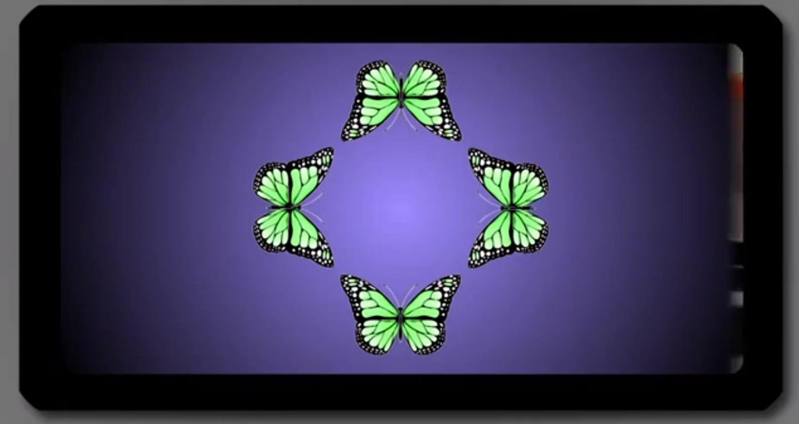 The Holho app generates four images that are reflected by the mirrors
