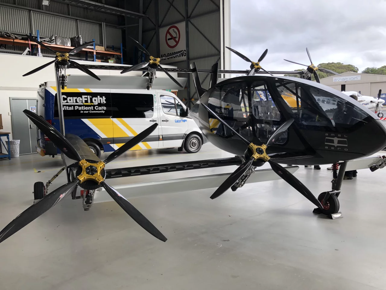 Australia's AMSL Aero unveiled a full-scale prototype airframe for its Vertiia transitioning eVTOL in 2021