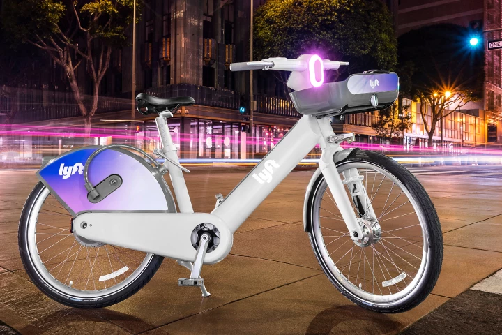 Designed to be seen, the new Lyft ebike has been given a retroreflective paint job and various lighting effects