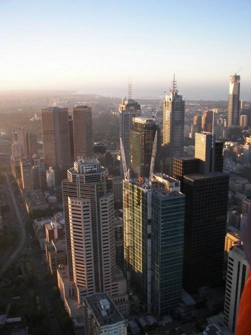Melbourne's commercial district from above