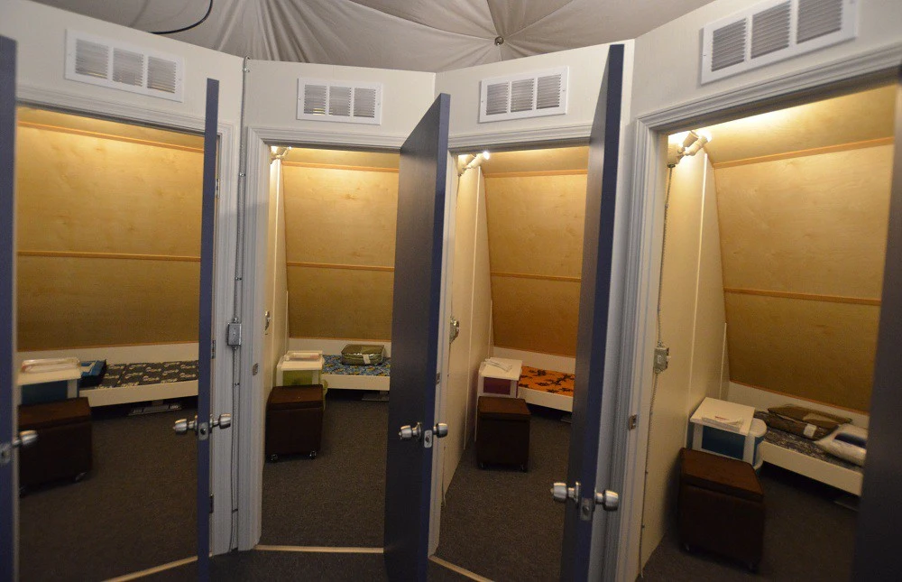 Close quarters, such as the bedrooms upstairs, create some interesting challenges for mission participants