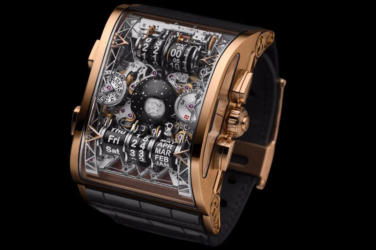 The Hysek Colossal uses a jump mechanism to properly display midnight on its 24-hour roller readout