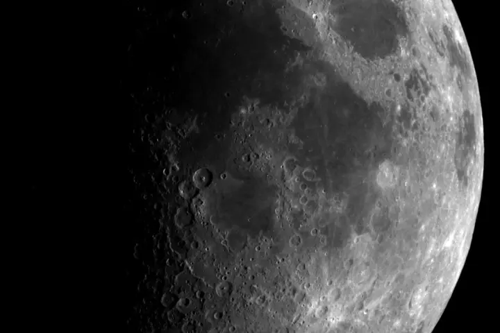 The Moon as seen by the Cassini spacecraft in 1999
