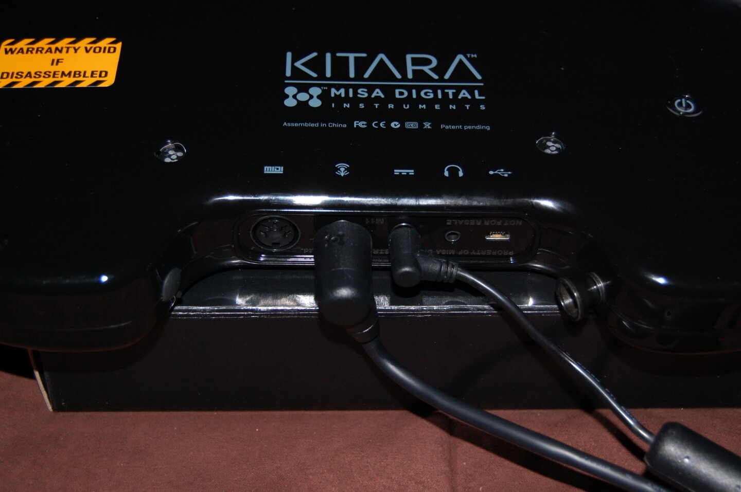 Kitara's ports - MIDI, Audio, power, headphone and USB