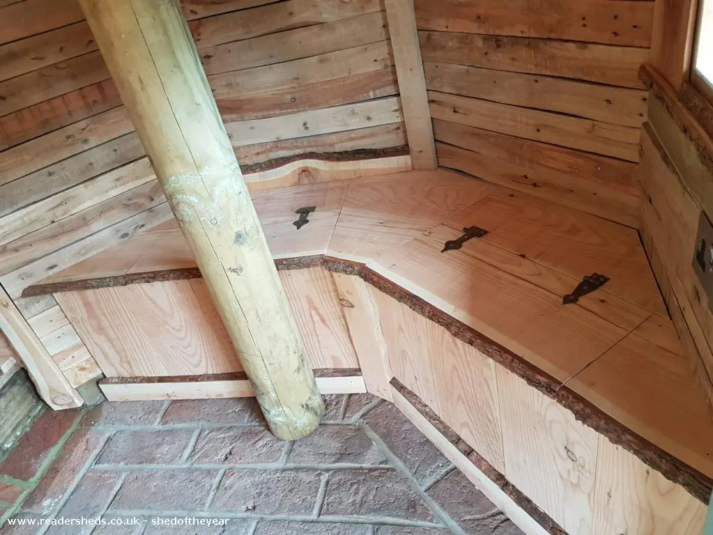 Seating spot inside the Mushroom House's ground floor