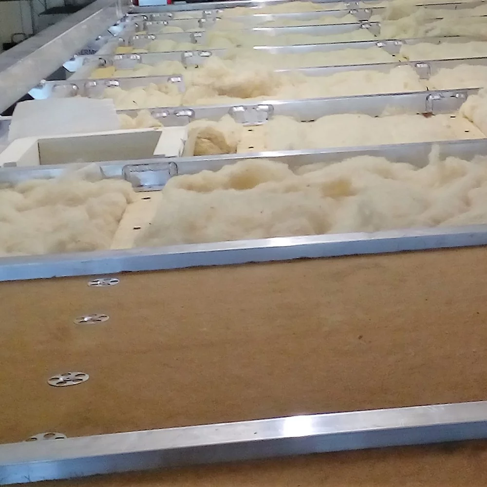 Insulation includes sheep wool and wood shavings for a more natural construction