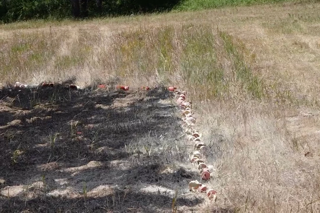 The Blaze Barrier powder biodegrades into the soil once the fire has passed